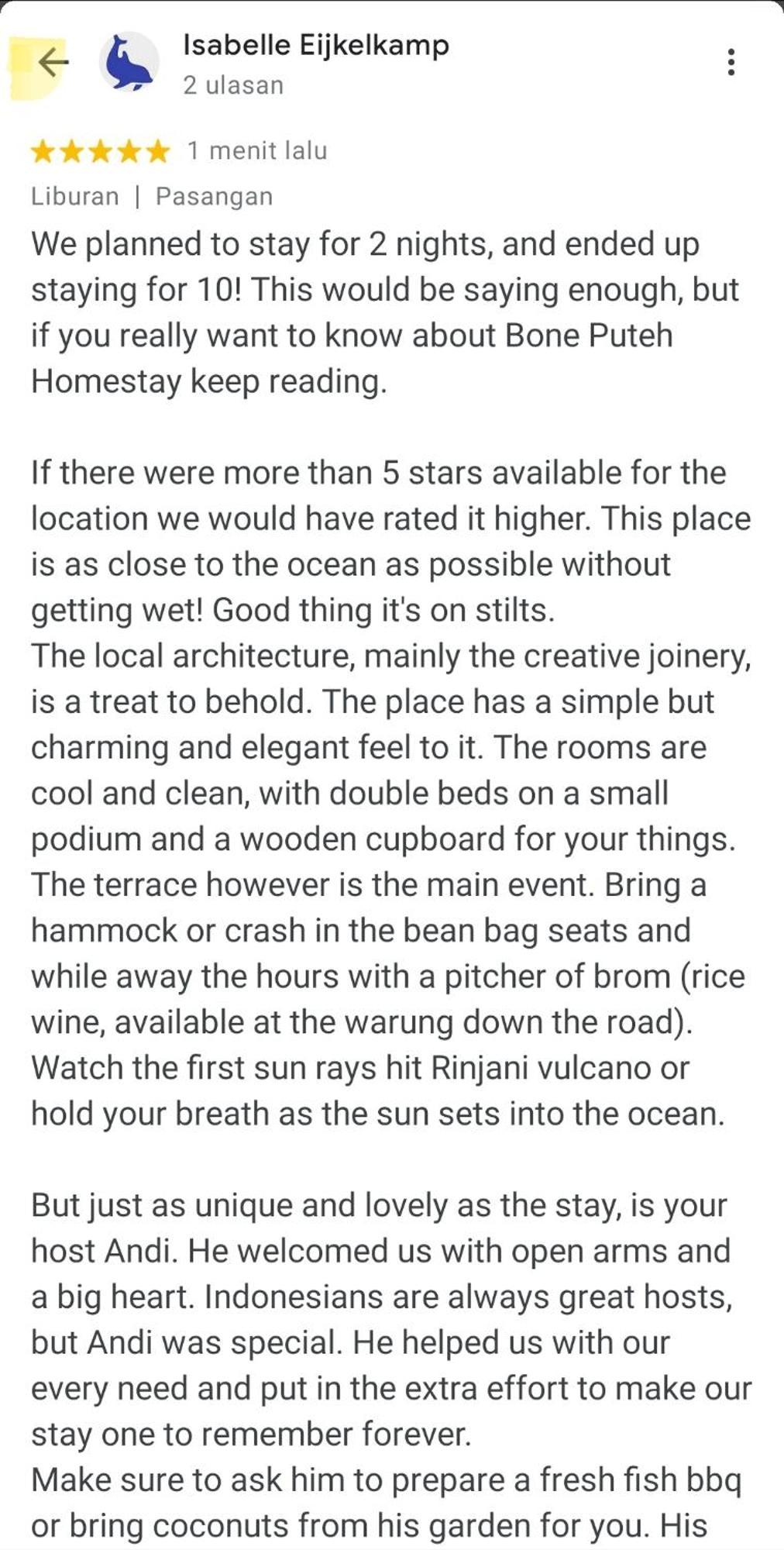 Boneputeh Homestay Taliwang Экстерьер фото